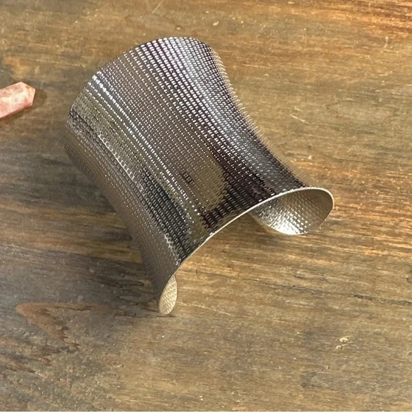 Oversized /maxi bangle statement silver cuff bracelet adjustable - Picture 1 of 6